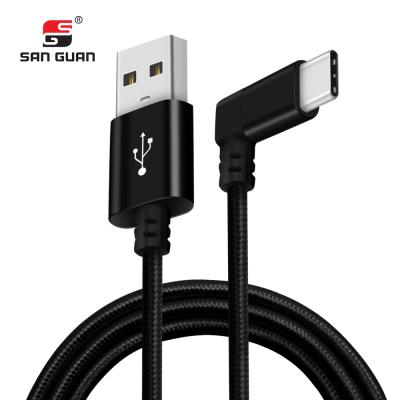 USB2.0 Type-C cable 90 degree bend Nylon（black）